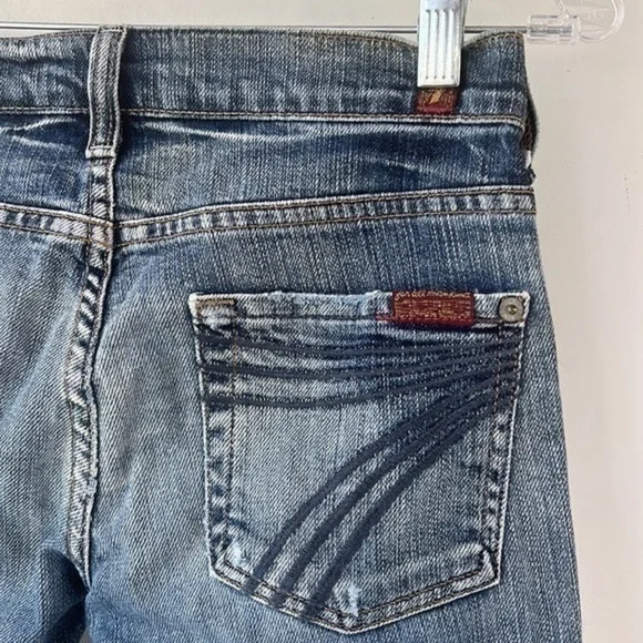 7 For All Mankind Dojo Jeans Size 24 Womens Denim Bermuda Shorts 7FAMK Cotton - Picture 7 of 12